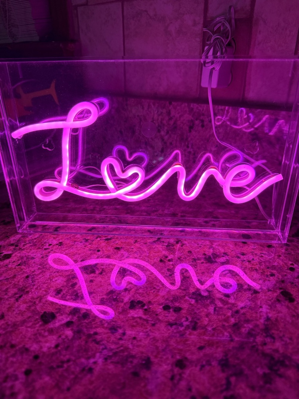 Pink "Love" Neon LED Sign